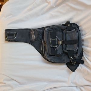 EuroSport Grey Sling Crossbody Canvas Backpack